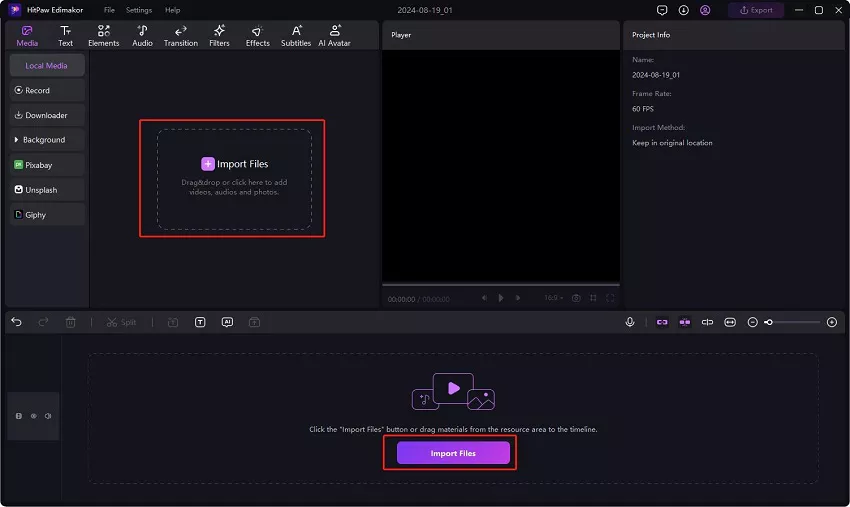 hitpaw edimakor auto subtitle - import video