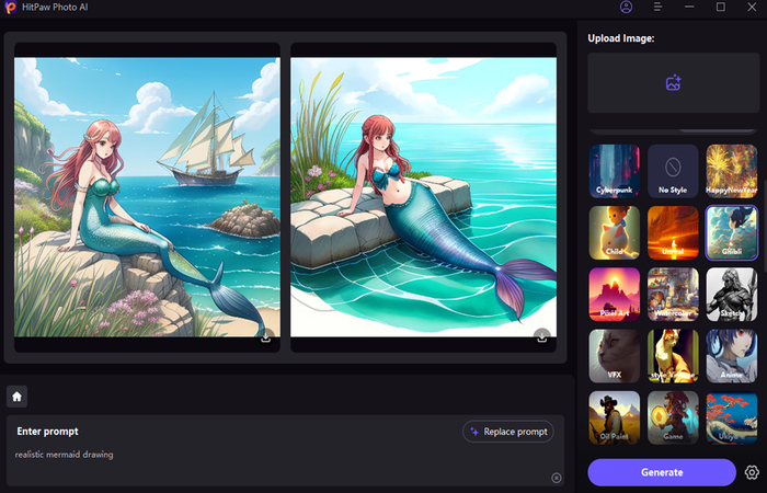 disegno realistico di una sirena