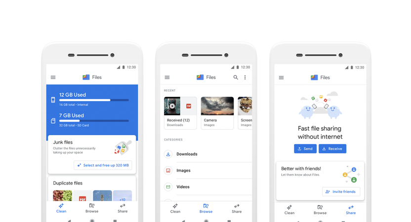 share files using files by google