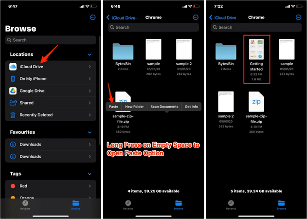 transfer files using icloud